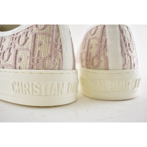 Dior Walk'N'Dior Powder Nude Pink Oblique Logo Flat Low Top Trainer Sneaker 40 - Picture 14 of 15